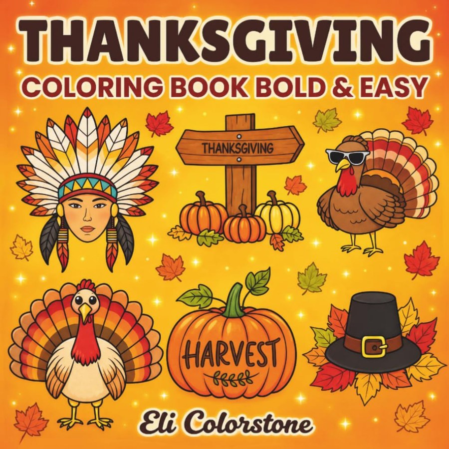 Thanksgiving Coloring Book cover
